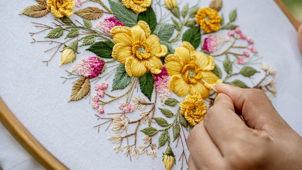 3D Botanical Hoop Art